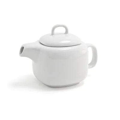 Front Of The House Mod 16 Oz Square Tea Pot with Lid, White, 6 /Case