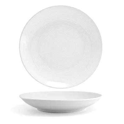 Front Of The House Spiral 58 Oz Low Bowl, White 6 /Case