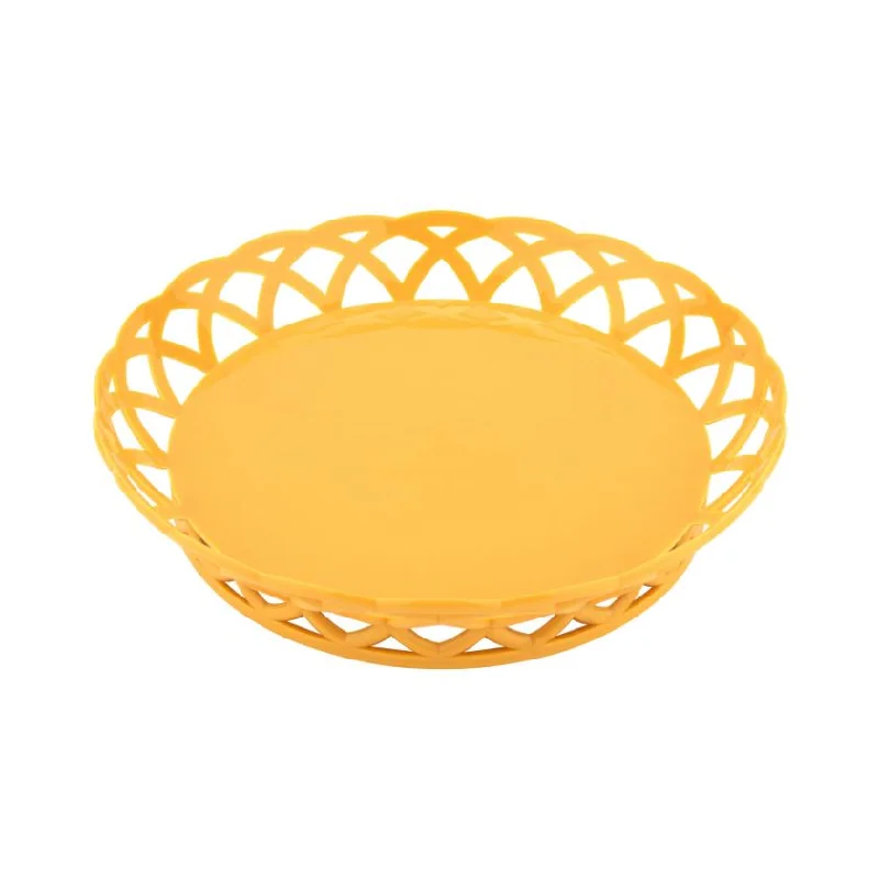 GET 10.5" Round Plastic Fast Food Basket, Yellow*