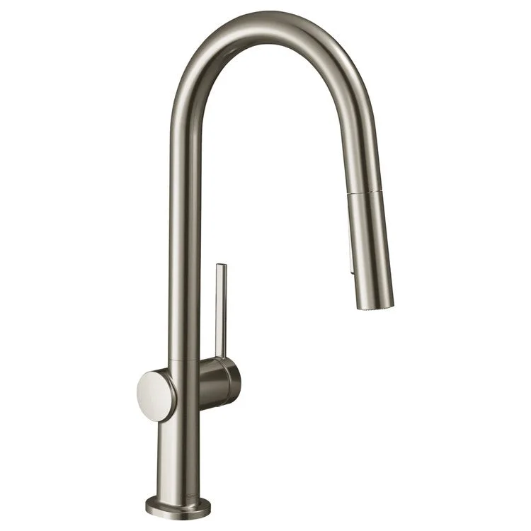 Kitchen Faucet Talis N 1 Lever ADA Steel Optic Pull Down 2 Function High Arc 360 Degree Swivel 7-1/8 Inch 1.75 Gallons per Minute