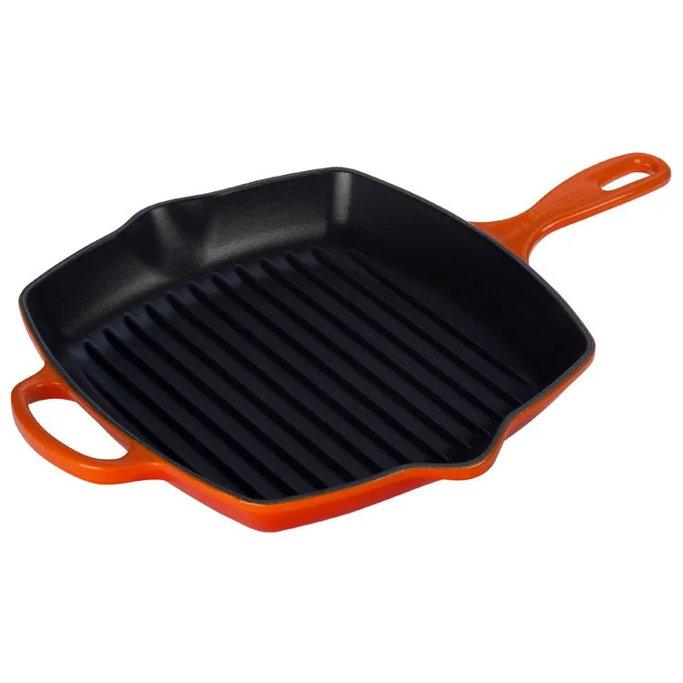 Signature 10.25" Cast Iron Square Skillet Grill - Flame