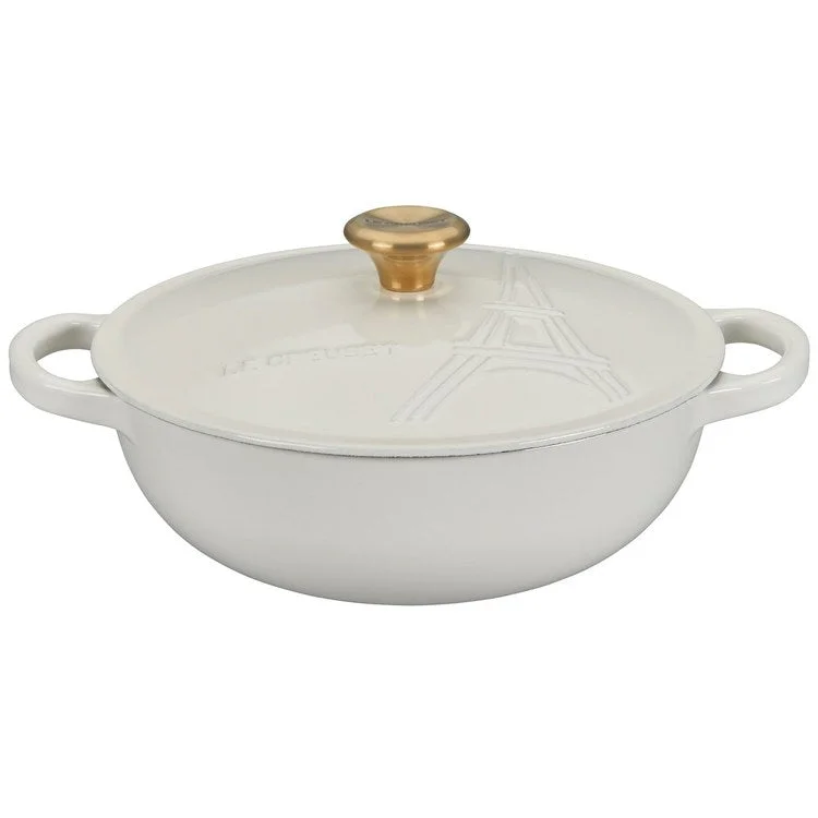 Eiffel Tower Collection Signature 2.5-Quart Cocotte with Gold Knob - White