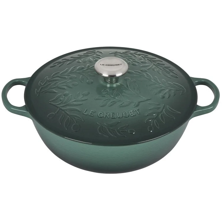 Olive Branch Collection Signature Soup Pot with Embossed Lid and Stainless Steel Knob - Artichaut