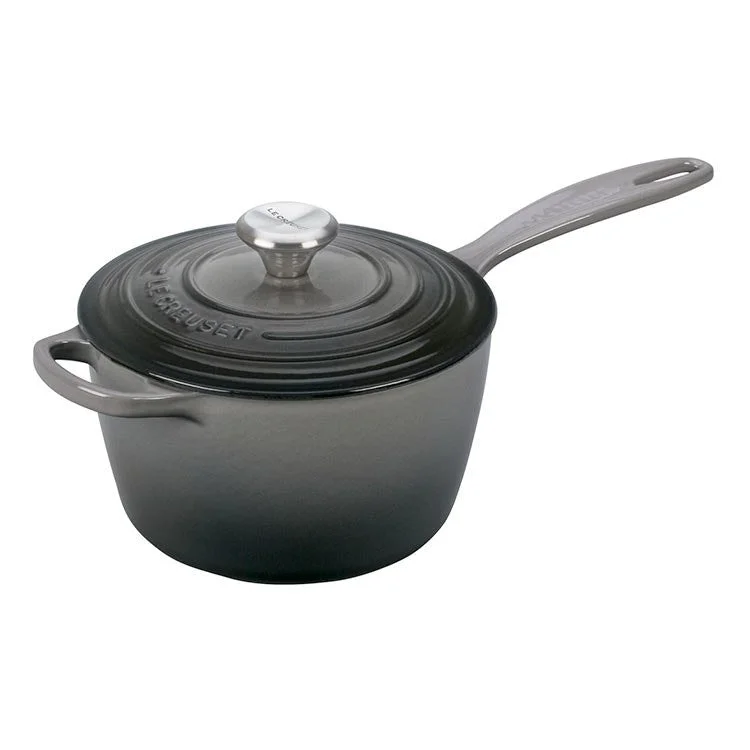 Signature 2.25-Quart Cast Iron Saucepan with Stainless Steel Knob - Oyster