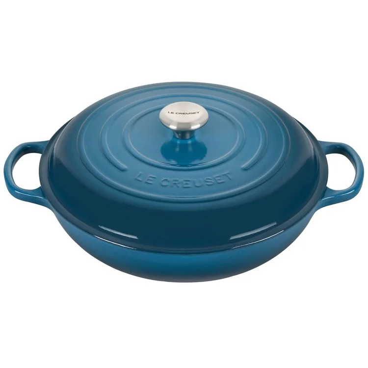 Signature 5-Quart Cast Iron Braiser with Stainless Steel Knob - Deep Teal