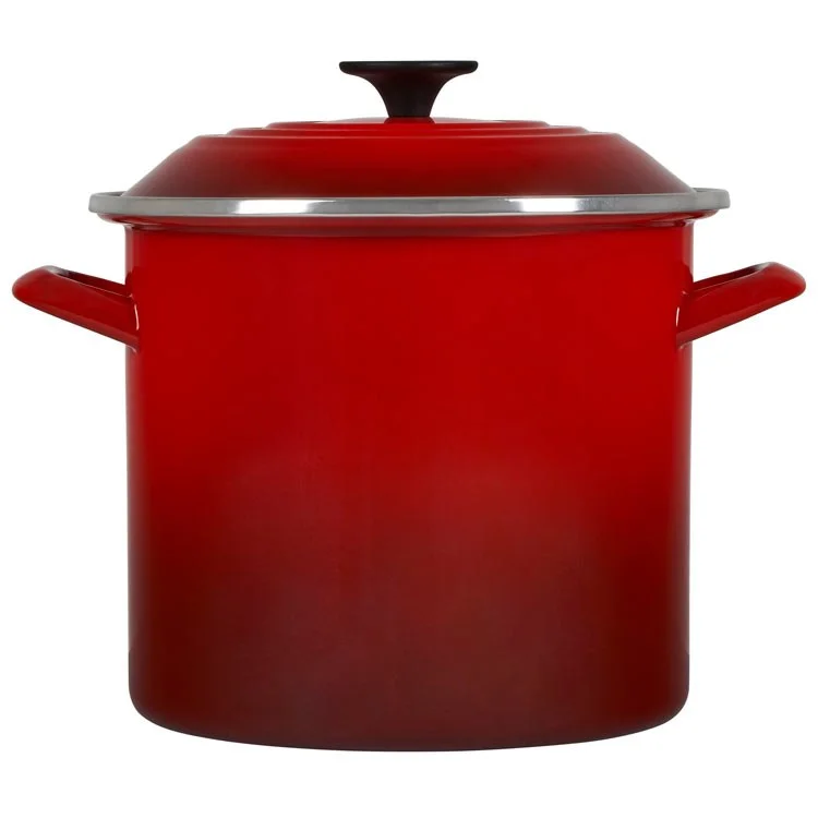 16-Quart Enamel On Steel Stockpot - Cerise