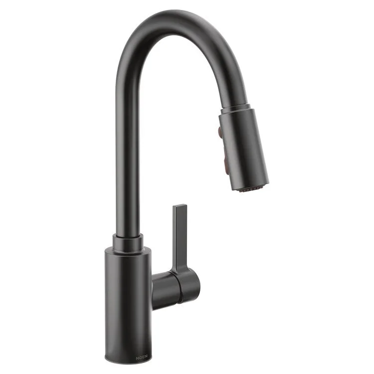 Kitchen Faucet Genta 1 Lever ADA Matte Black Pull Down High Arc