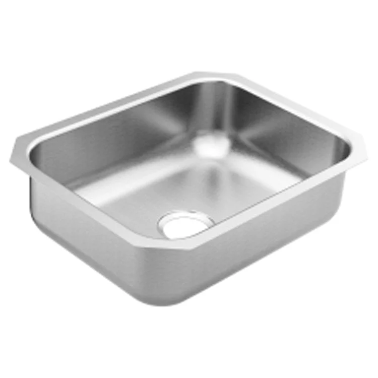 Kitchen Sink 1800 Series 23-1/2 x 18-1/4 Inch 7 Inch Single Bowl Satin Stainless Undermount Center Drain