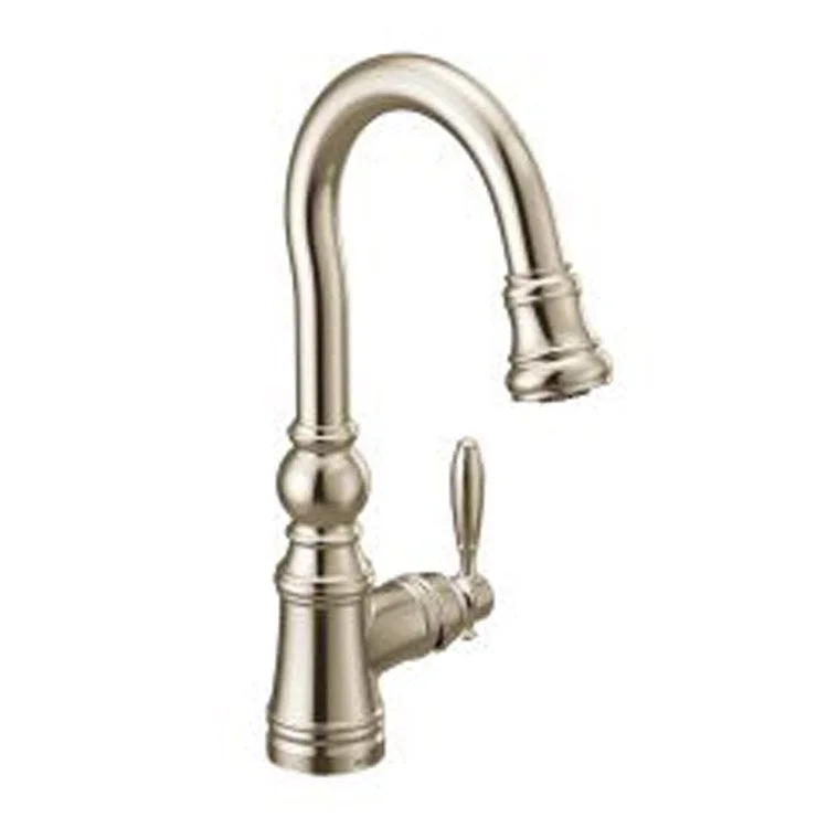 Bar Faucet Weymouth Prep 1 Lever ADA Polished Nickel Pull Down