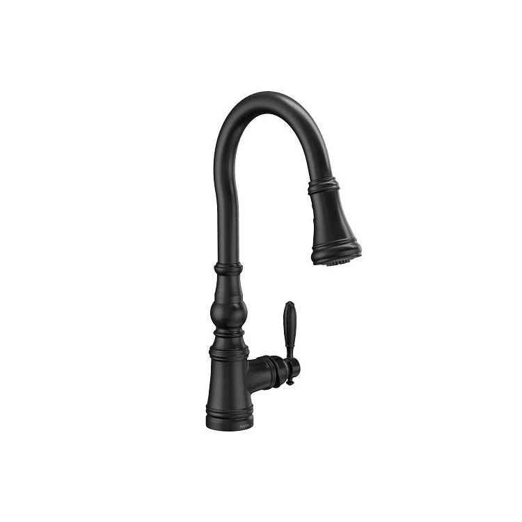 Kitchen Faucet Weymouth 1 Lever ADA Matte Black High Arc 1 Hole 1.5 Gallons per Minute