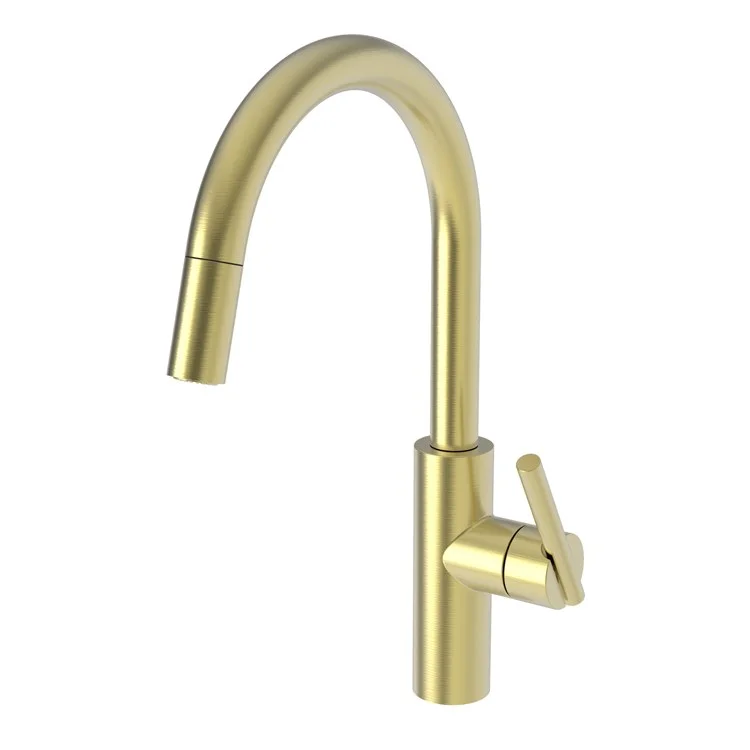 Kitchen Faucet East Linear 1 Lever ADA Satin Brass PVD Pull Down Spout Height 9-3/5 Inch 1.8 Gallons per Minute