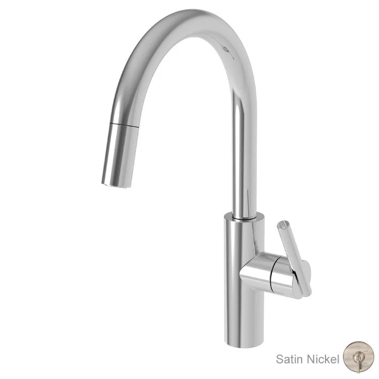 East Linear Single Handle Pull Down Kitchen Faucet