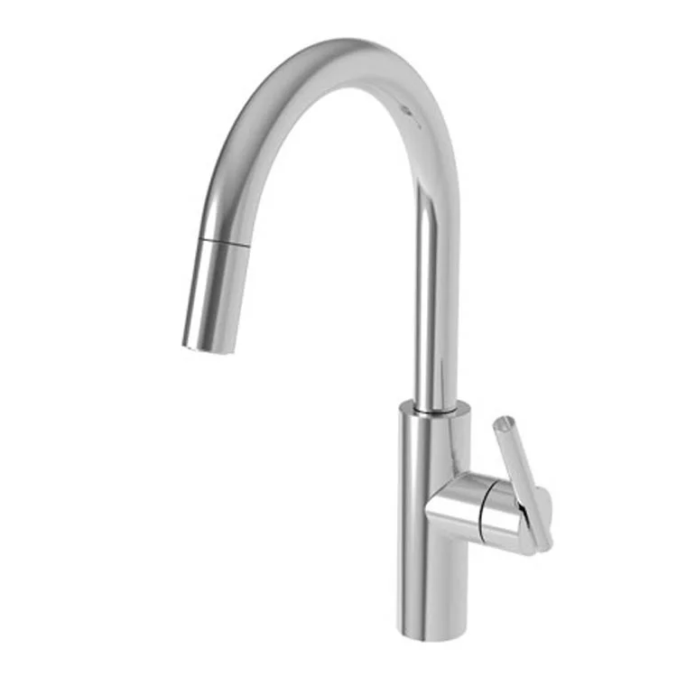 Kitchen Faucet East Linear 1 Lever ADA Midnight Chrome Pull Down Spout Height 9-3/5 Inch 1.8 Gallons per Minute