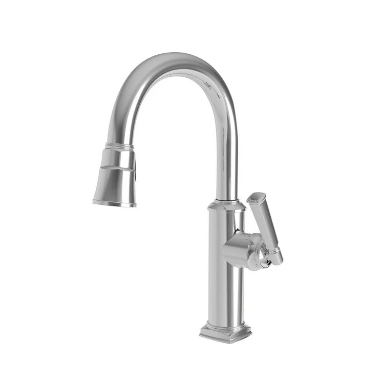 Bar Faucet Zemora 1 Lever ADA Polished Chrome Pull Down Swivel Brass Spout Height 8-1/3 Inch 1.8 Gallons per Minute