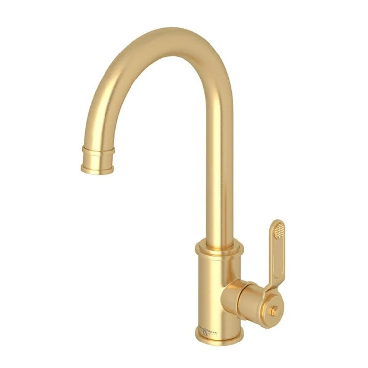 Bar Faucet Armstrong 1 Lever Satin English Gold High Neck Swivel Spout 1.8 Gallons per Minute