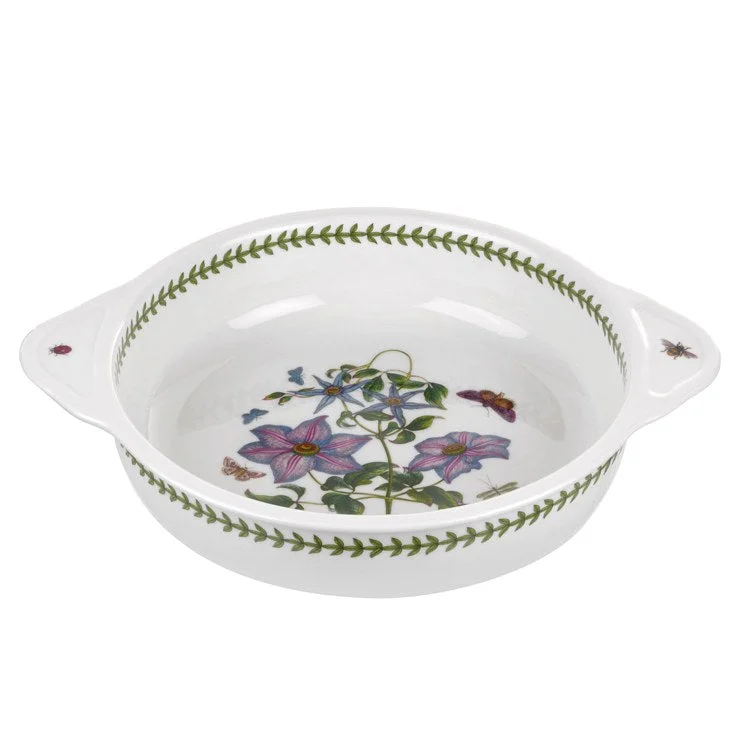 Botanic Garden Round Baking Dish with Handles