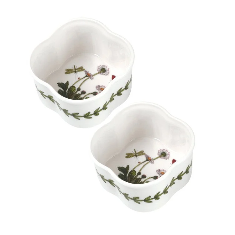 Botanic Garden Daisy Scalloped-Shaped Ramekins Set of 2