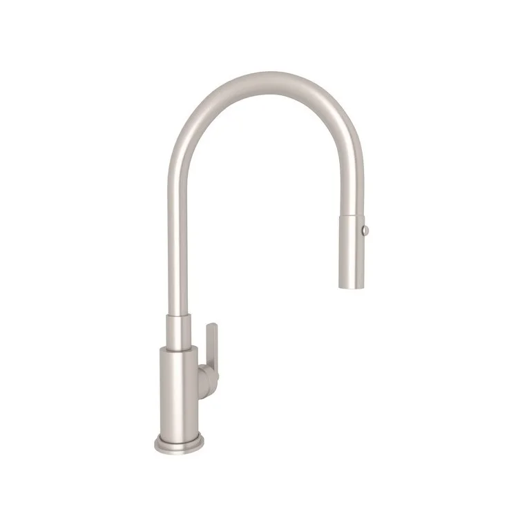 Kitchen Faucet Lombardia Pull Down 1 Metal Lever Satin Nickel 1.5 Gallons per Minute