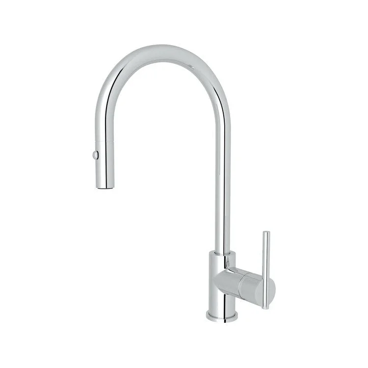 Kitchen Faucet Pirellone Pull Down 1 Metal Side Lever Polished Chrome 1.8 Gallons per Minute