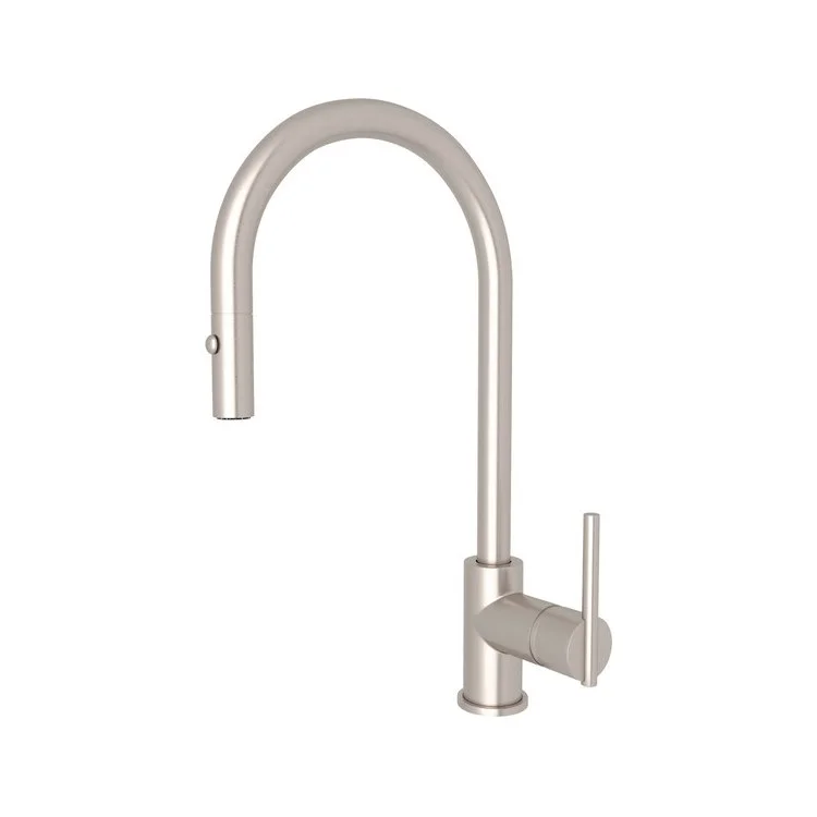 Kitchen Faucet Pirellone Pull Down 1 Metal Side Lever Satin Nickel 1.8 Gallons per Minute