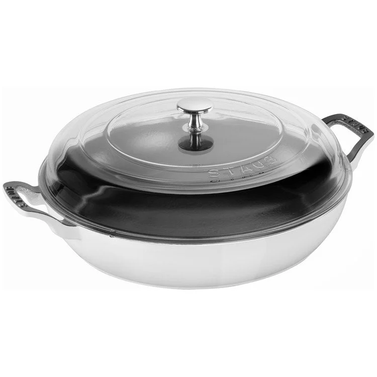 3.5-Quart Braiser with Glass Lid - White