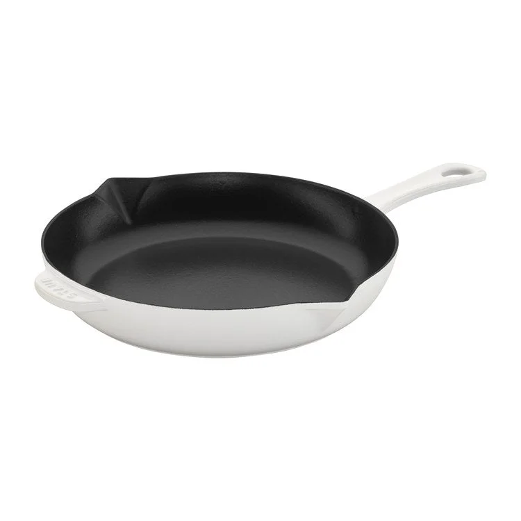 10" Cast Iron Fry Pan - White