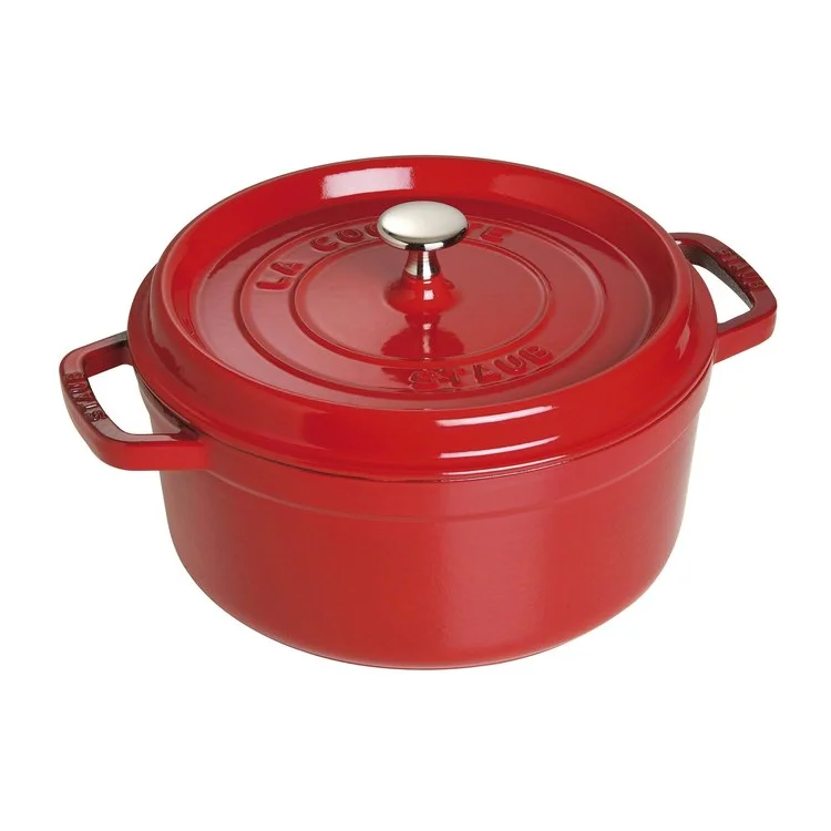 4-Quart Cast Iron Round Cocotte Dutch Oven - Cherry