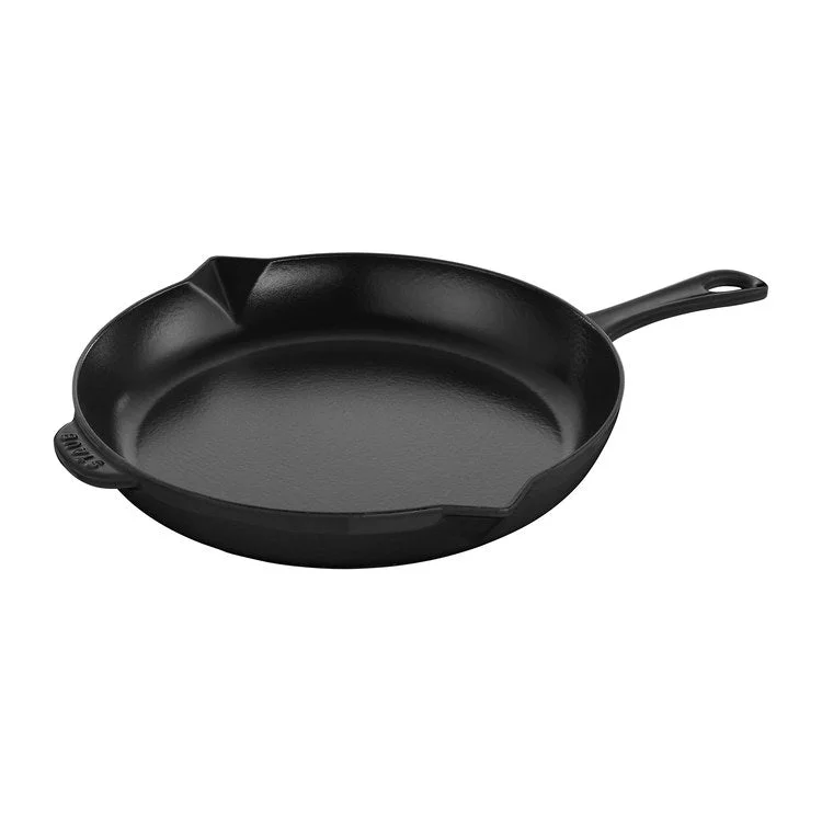 12" Cast Iron Fry Pan - Matte Black