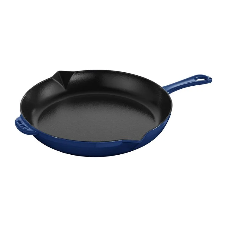 12" Cast Iron Fry Pan - Dark Blue