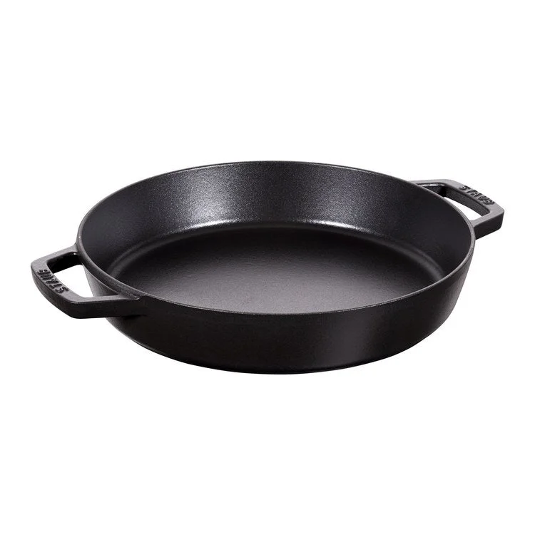 13" Cast Iron Double Handle Fry Pan - Matte Black