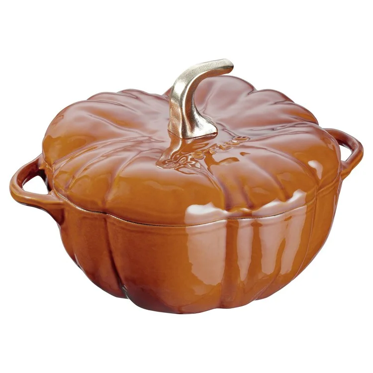 3.5-Quart Cast Iron Pumpkin Cocotte Dutch Oven - Burnt Orange