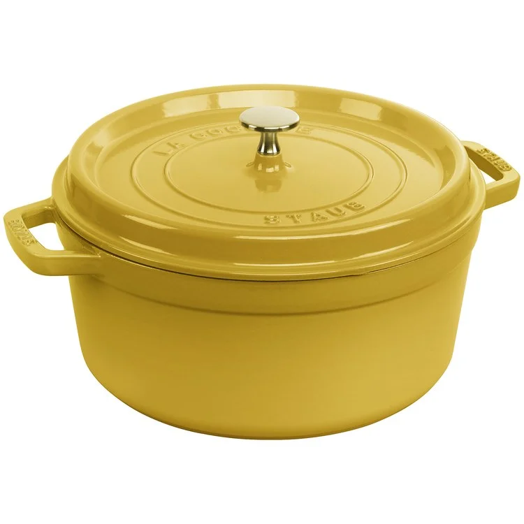 5.5-Quart Cast Iron Round Cocotte Dutch Oven - Citron