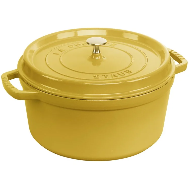 7-Quart Cast Iron Round Cocotte Dutch Oven - Citron