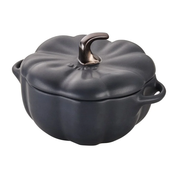 16 oz Ceramic Petite Pumpkin Cocotte - Matte Black