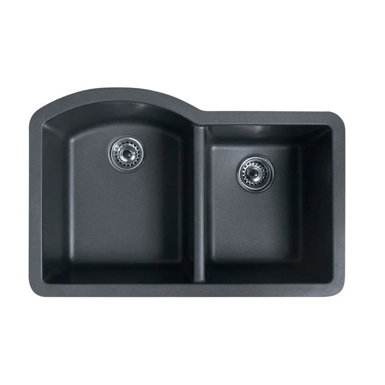 Kitchen Sink 33 x 22 Inch 2 Bowl Nero Undermount