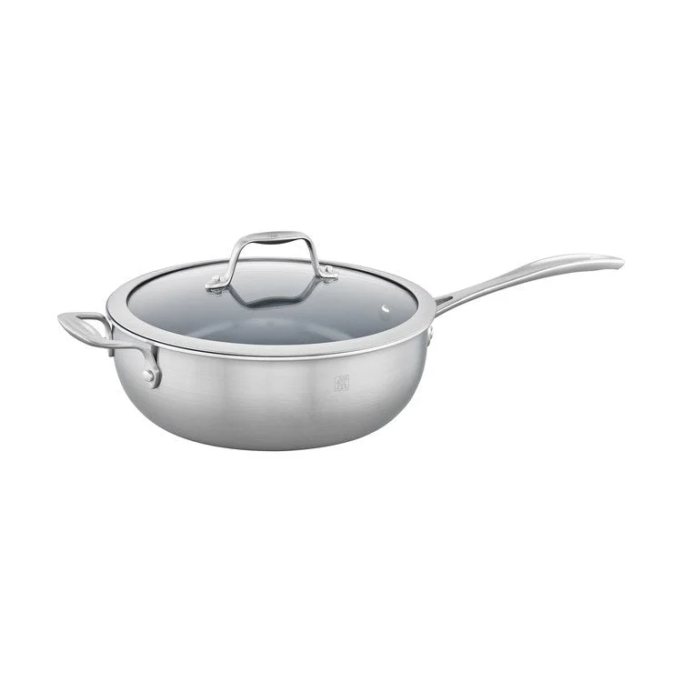 Spirit 3-Ply 4.6-Quart Stainless Steel and Ceramic Nonstick Perfect Pan