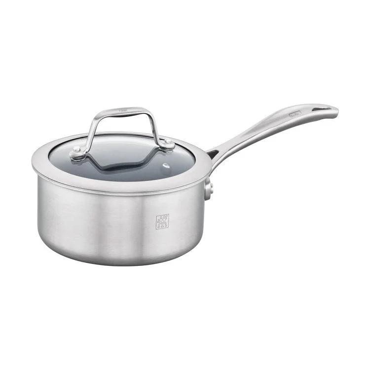 Spirit 3-Ply 1-Quart Stainless Steel and Ceramic Nonstick Saucepan