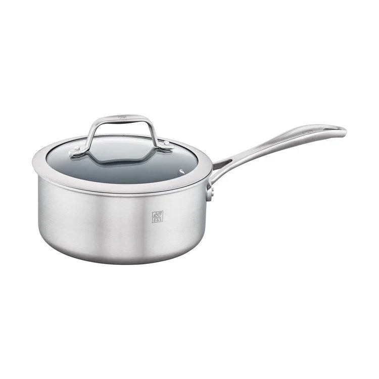 Spirit 3-Ply 2-Quart Stainless Steel and Ceramic Nonstick Saucepan