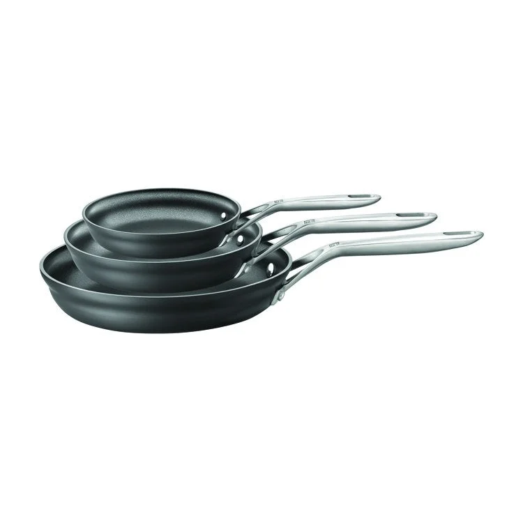 Motion 3-Piece Hard Anodized Nonstick Aluminum Frying Pan Set