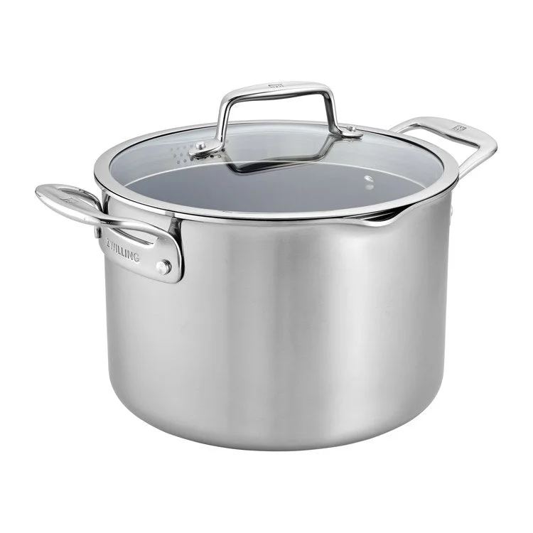 Clad CFX 8-Quart Ceramic Nonstick Stainless Steel Stock Pot